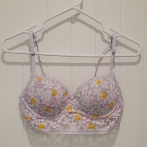 Victoria's Secret PINK Floral Lace Pushup Bralette Size Small